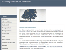 Tablet Screenshot of ethikzentrum-klopfer.de